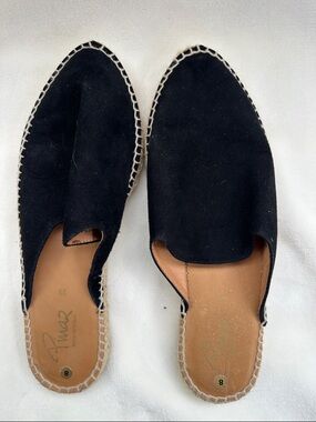 Pima 2 Black Suede Espadrille Mule Slides 8 (39)